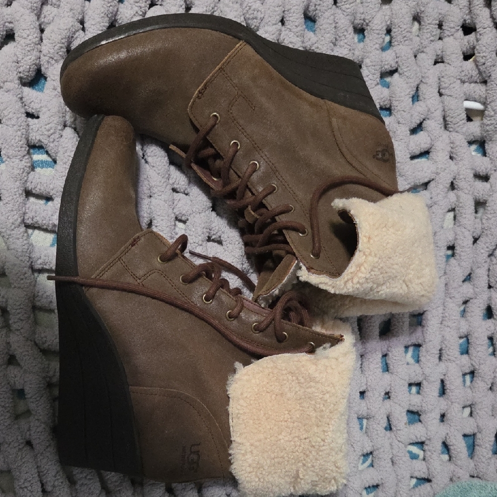UGG Brown Shearling-Lined Boots